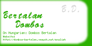 bertalan dombos business card